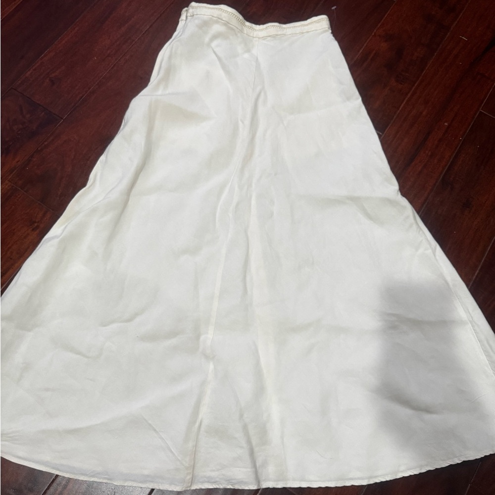Zara  Limited Addition Crochet Pocket Maxi Linen Skirt - Picture 5 of 13